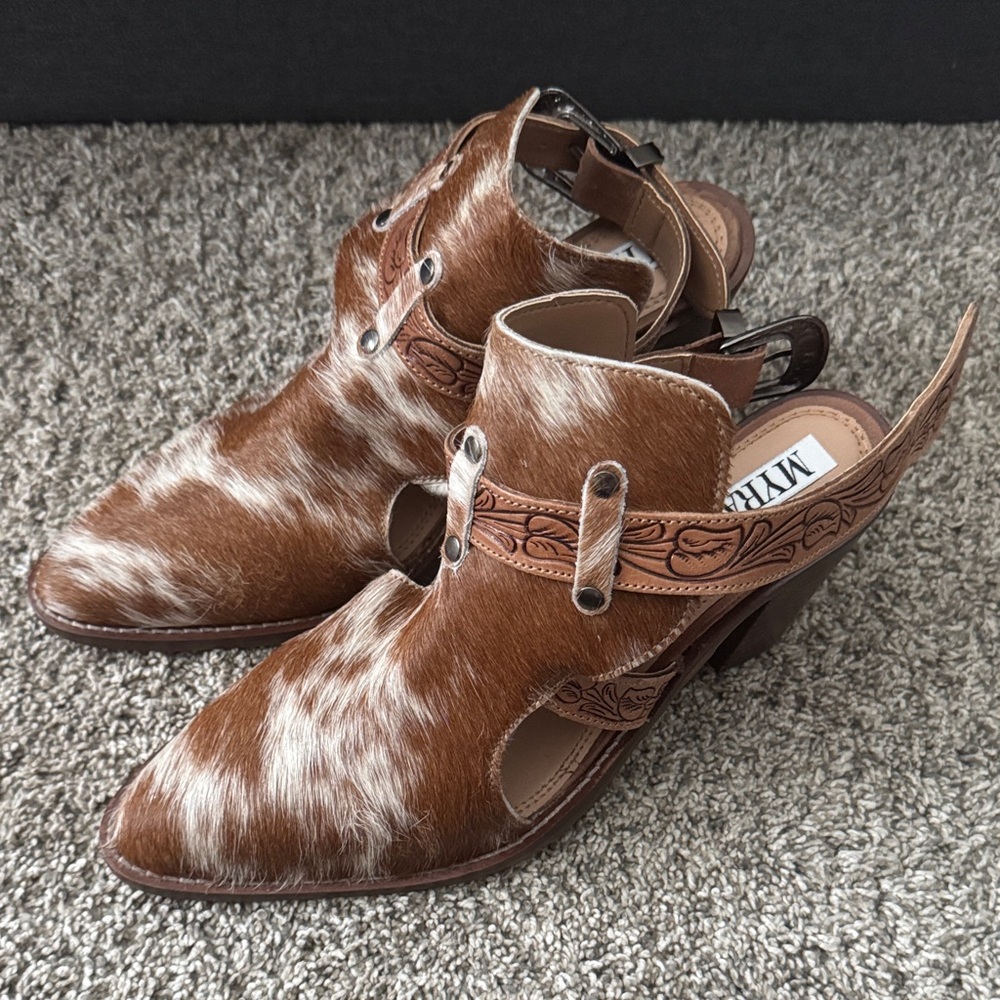 Myra Bag Brown and Cream Heels